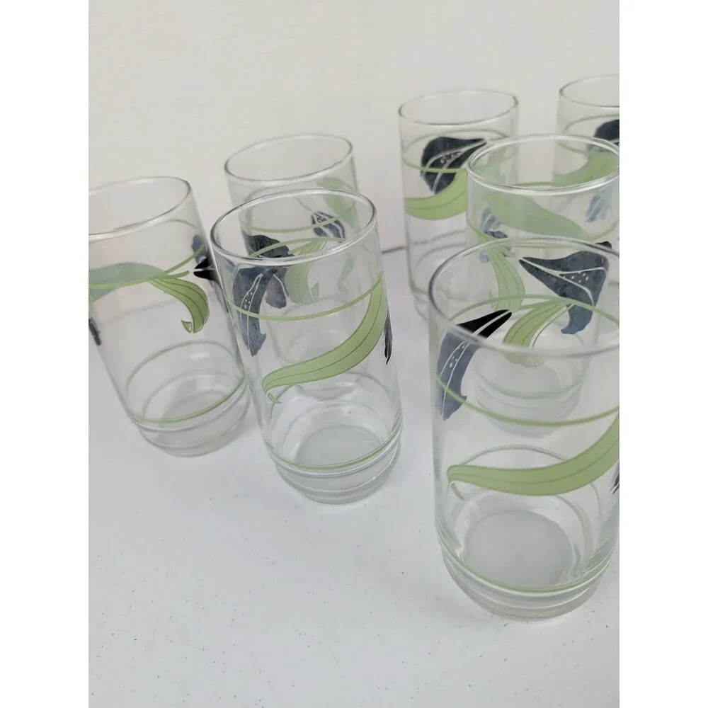 Set Of 7 Corelle Black Orchid 14 oz Tumblers